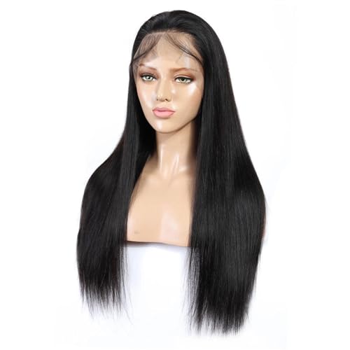 Perücken HD-Lace-Front-Perücken, 13 x 6 HD-Lace-Frontal-Echthaar-Perücken, gerade, vorgezupfte, leimlose Perücken, Echthaar, sofort tragbar Damenperücke(4x6 Ready Go Wig,28inches)