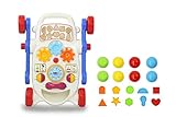 JAMARA 460586 - Lauflernwagen My First Walker-fördert spielerisch die feinmotorischen Fähigkeiten, ergonomisches Design mit Haltegriff, incl. Sound Box, Telefon und Drehscheibe, mehrfarbig