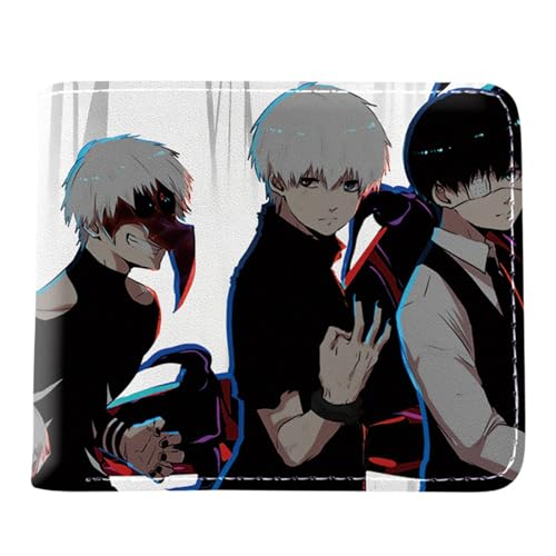 RYNDEX Tok-yo Gho-ul Anime Kartenetui Anime, Cartoon-Druck Geldbörse Klein, PU Leather Geldbörse Brieftasche Wallet(Color:Multicolor 6)