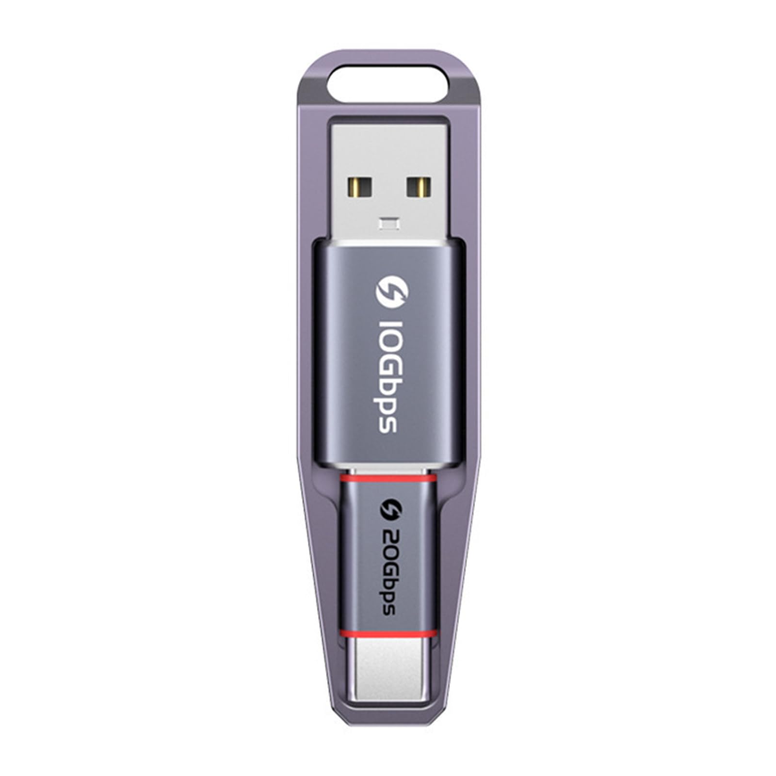 Qsvbeeqj Schnelllade- und Datenübertragungsadapter, Aluminium, USB-auf-Typ-C-Adapter, 10 Gbit/s, Datengerät, kleine Ladeadaptertasche