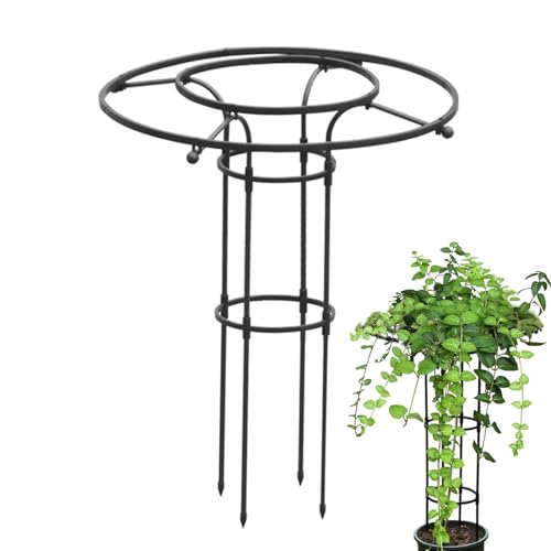 Garten-Rankgitter – PP-umwickelter Stahl, vertikales Gartenspalier, 1,8 m Topfpflanzen-Gartengitter, vertikaler Metallschirmgitterturm, Kletterspalier, Blumentöpfe, Metalldrahtpfahl für Zimmerpflanze