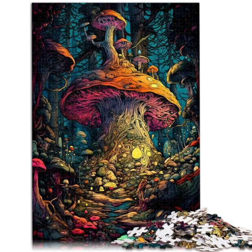 Puzzlespiel „Pilz-Waldkönigreich“ Puzzle für Erwachsene, 1000-teiliges Holzpuzzle mit passendem Poster und Wissensblatt, 1000 Teile (50 x 75 cm)