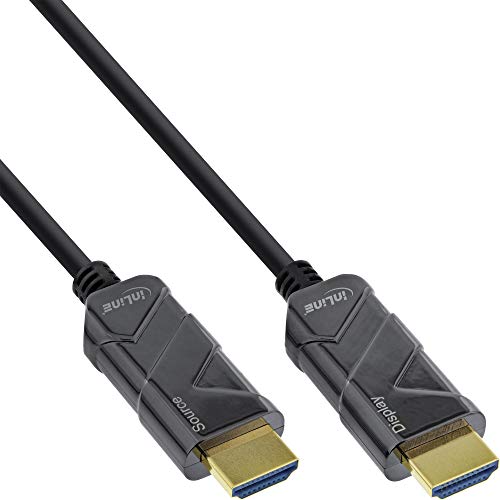 InLine® HDMI AOC Kabel, Ultra High Speed HDMI Kabel, 8K4K, schwarz, 50m