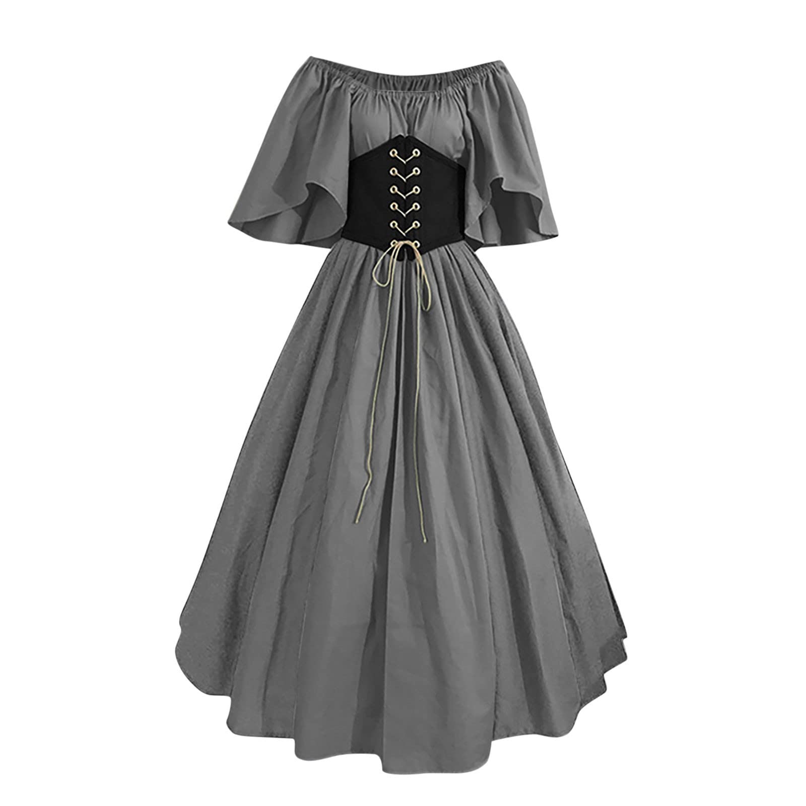 Piratenkostüm Damen Vintage Mittelalterliches Karnavel Kostüm Viktorianischen Königin Kleider Trompetenärmel A Linien Karneval Steampunk Gothic Kleidung Mittelalter Kostüme Kleid Trompetenärmel