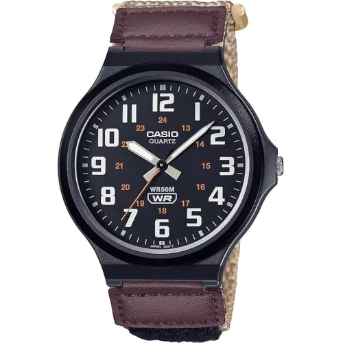 Armbanduhr CASIO Collection - MW-240B-5B Armbandfarbe: Braun Zifferblatt Schwarz Herren