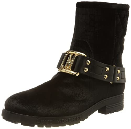 Love Moschino Damen Collezione Autunno Inverno 2021 Stiefelette, Schwarz, 36 EU