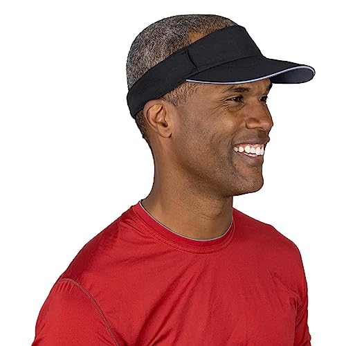 TrailHeads Visor Cap Herren – Sonnenvisier zum Laufen, Golf und Tennis - Recycelt - Schwarz