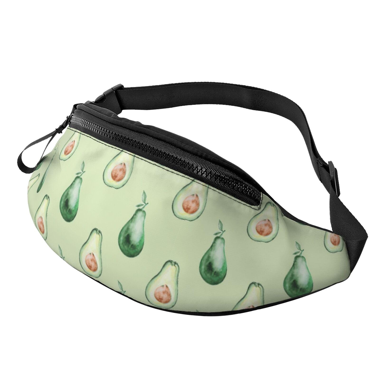 HSJFS Modische Hüfttasche mit bunten Zwergen, verstellbare Hüfttasche, lässige Brusttasche, Avocado-Muster, Einheitsgröße