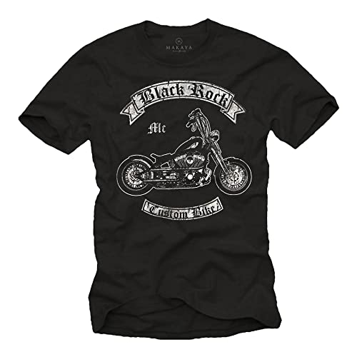 Coole Biker T-Shirts mit Aufdruck Custom Bike schwarz Männer XXXXXL