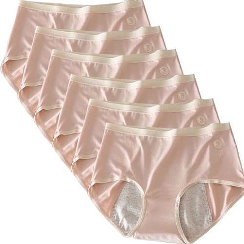 6pcs PeriodenunterschwäSche Starke Blutung, Die Mitte Inkontinenz Slip, Spurlos Menstruation UnterwäSche, Bequem Und Atmungsaktiv Inkontinenz UnterwäSche