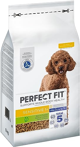 Perfect Fit Sensitive Adult 1+ – Trockenfutter für sensitive erwachsene Hunde ab 1 Jahr – für kleine Hunde <10 kg - Truthahn – 6 kg