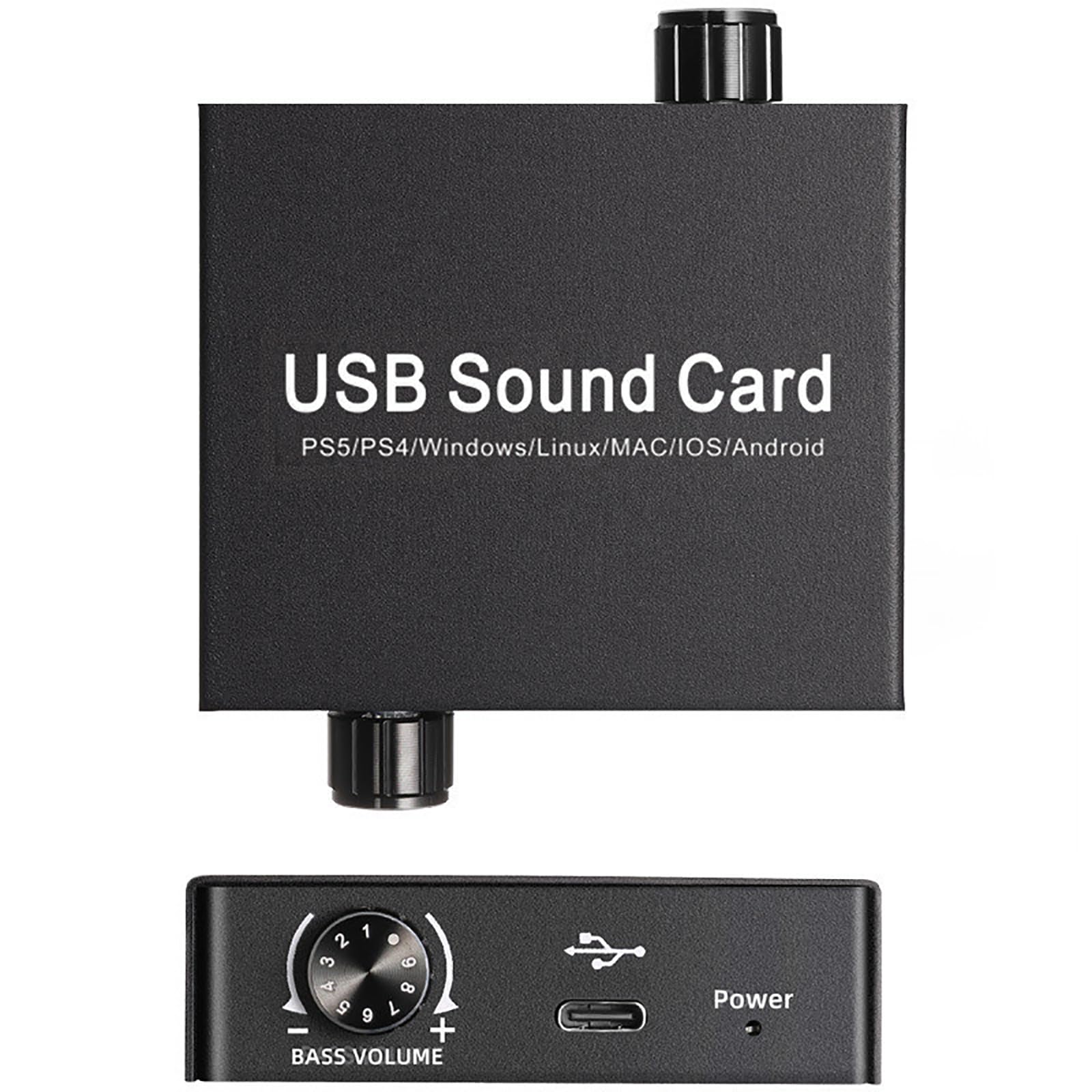 Externe USB-Soundkarte, USB-auf-3,5-mm-Adapter, USB-auf-Kopfhörer-Mikrofon für Computer, Laptop, Soundkarte, unterstützt 3,5 mm Spielunterhaltungs-Soundkarte