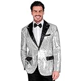 W WIDMANN MILANO Party Fashion - Party Fashion Jackett mit Pailletten für Herren, Satin, Disco Fever, Schlagermove