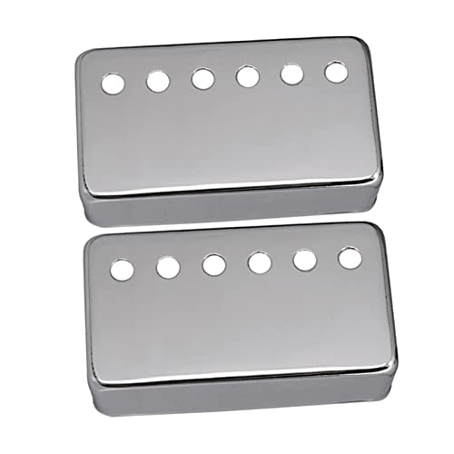 ZENGXUE Packung Mit 2 Messing-Humbucker-Pickup- Abdeckungen Mit Schrauben Für E-Gitarre-Ersatz Humbucker Tonabnehmer Set (Color : Silver)