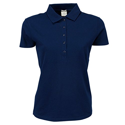 Tee Jays Damen Luxury Stretch Polo-Shirt, Kurzarm (S) (Marineblau)