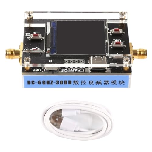 Fcuajdkq Digitales Programmierbares HF-Dämpfungsmodul Type-C Typ 6G 30DB TFT-Display CNC-Gehäuse Unterstützt Kommunikationsdämpfungsglied