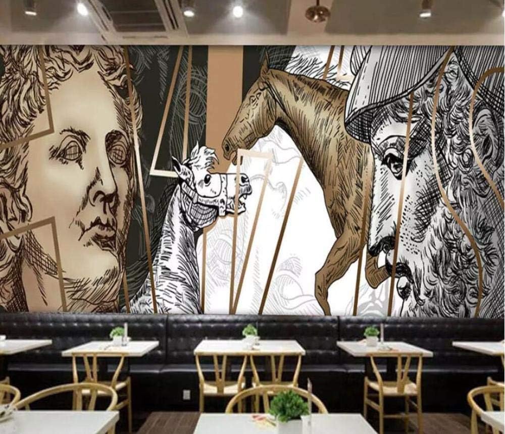 Tier Pferd Galionsfigur 3D Tapete Poster Restaurant Schlafzimmer Wohnzimmer Sofa TV Dekorative Wand-350cm×256cm