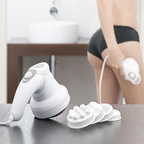 CELLUSTOP - Anti-Cellulite-Massagegerät 5 in 1 – vibrierend, Vibrationsmassage zur Reduzierung von Körperfett – Entwässerung des Peelings – Rücken, Beine, Füße, Muskeln – 5 Zubehörteile