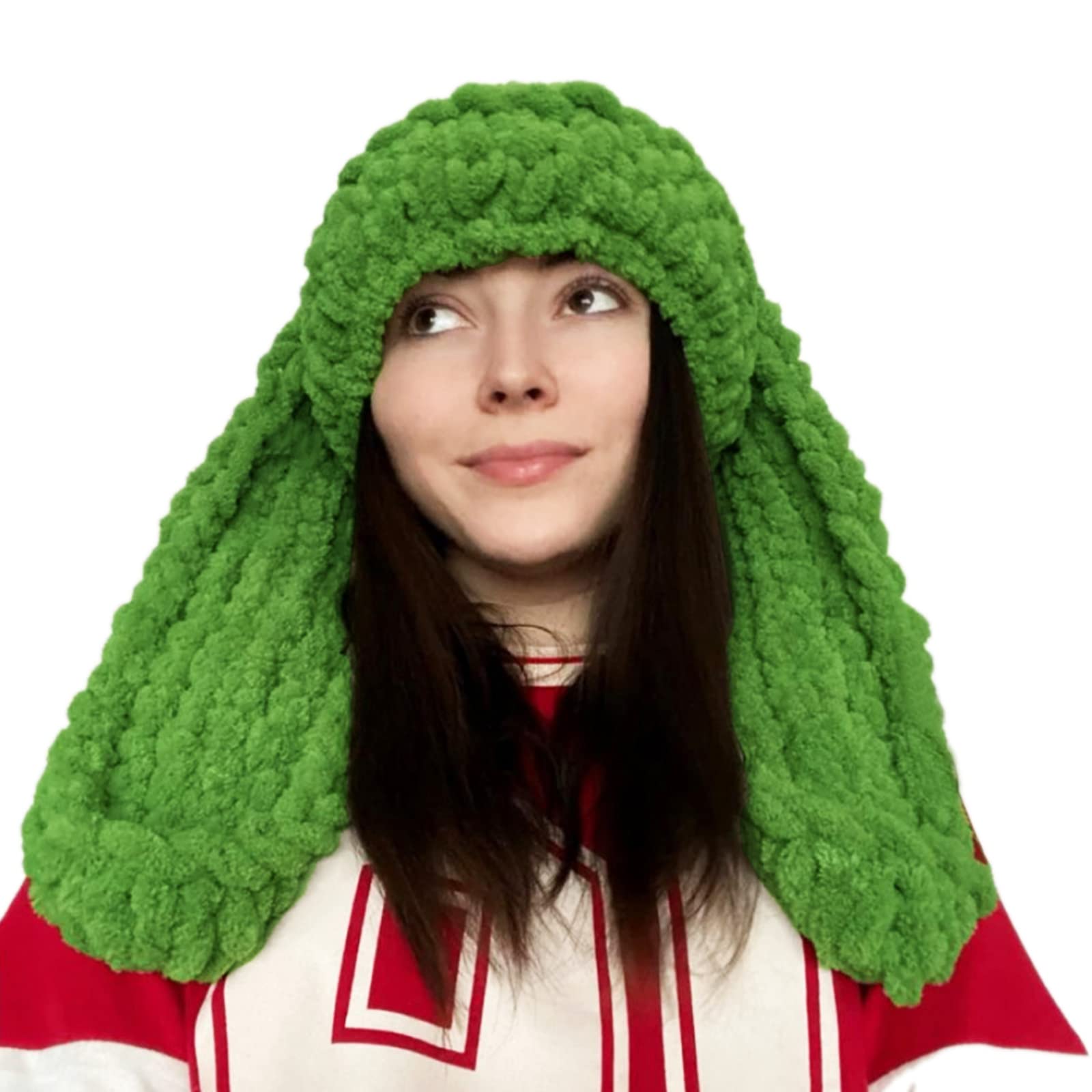 Eladcncmc Strickmütze mit Gesichtsmaske, atmungsaktiv, Kopfbedeckung für Damen, Kopfschmuck, Erwachsene, Cosplay, Kostüm, Neujahr, Kopfbedeckung