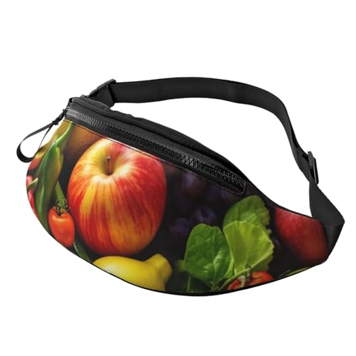 Bauchtasche mit Weihnachtsmann-Motiv, leichte Hüfttasche für Reisen und den täglichen Gebrauch, Frisches Obst und Gemüse, Einheitsgröße