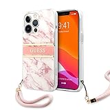 Guess GUHCP13XKMABPI hülle für iPhone13 Pro Max 6,7" rosa Marble Strap Collection