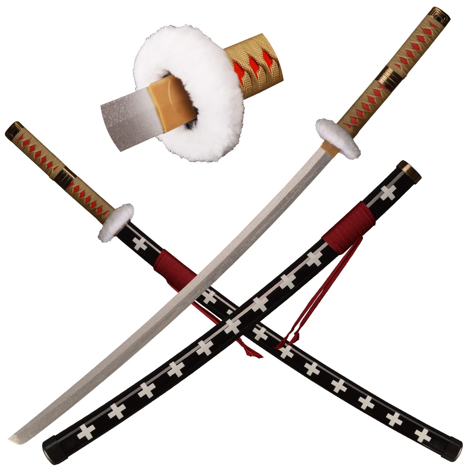 LQZJG Cosplay Anime Bambus Schwert, Trafalgar D. Water Law Schwert Katana Death Surgeon Katana rot 103cm/42 Zoll