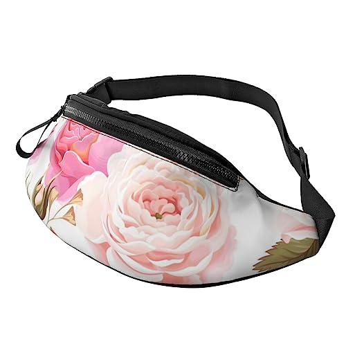 HSJFS Sporttasche mit Aufdruck "Eiffelturm und Fahrrad", lässige Brusttasche, Rosenblüte, Einheitsgröße