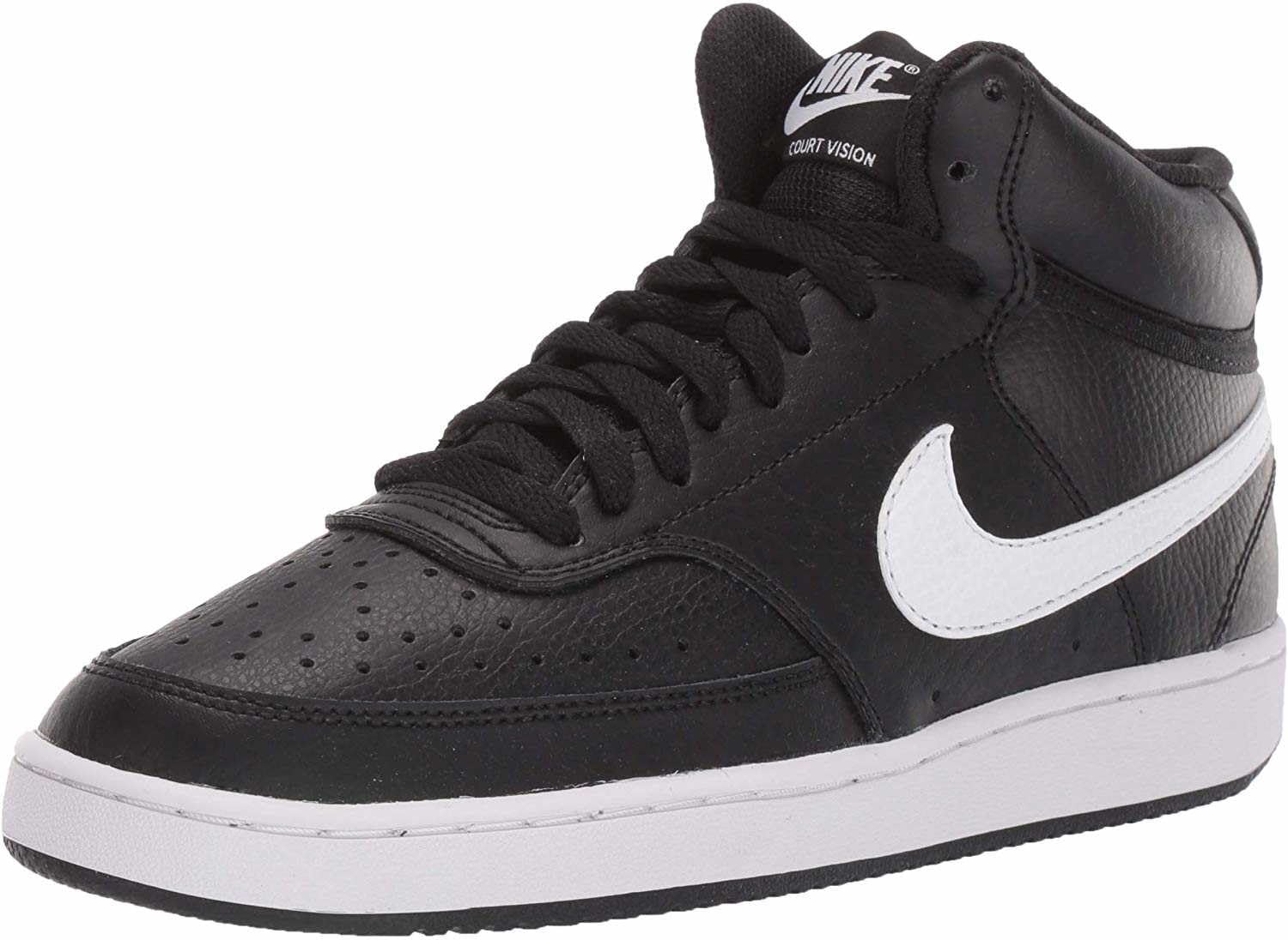 Nike Damen Court Vision Mid Sneaker, Black/White, 36 EU