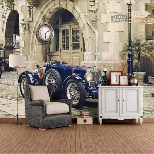 Oldtimer Oldtimer Architektur 3D Tapete Poster Restaurant Schlafzimmer Wohnzimmer Sofa TV Dekorative Wand-300cm×210cm