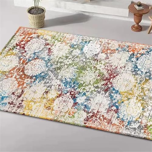 AU-SHTANG wohnungs deko Blauer Teppich, waschbarer Yogamatten-Hausdekorationsteppich aus maschineller Herstellungteppich esszimmer,Blau,100x160cm