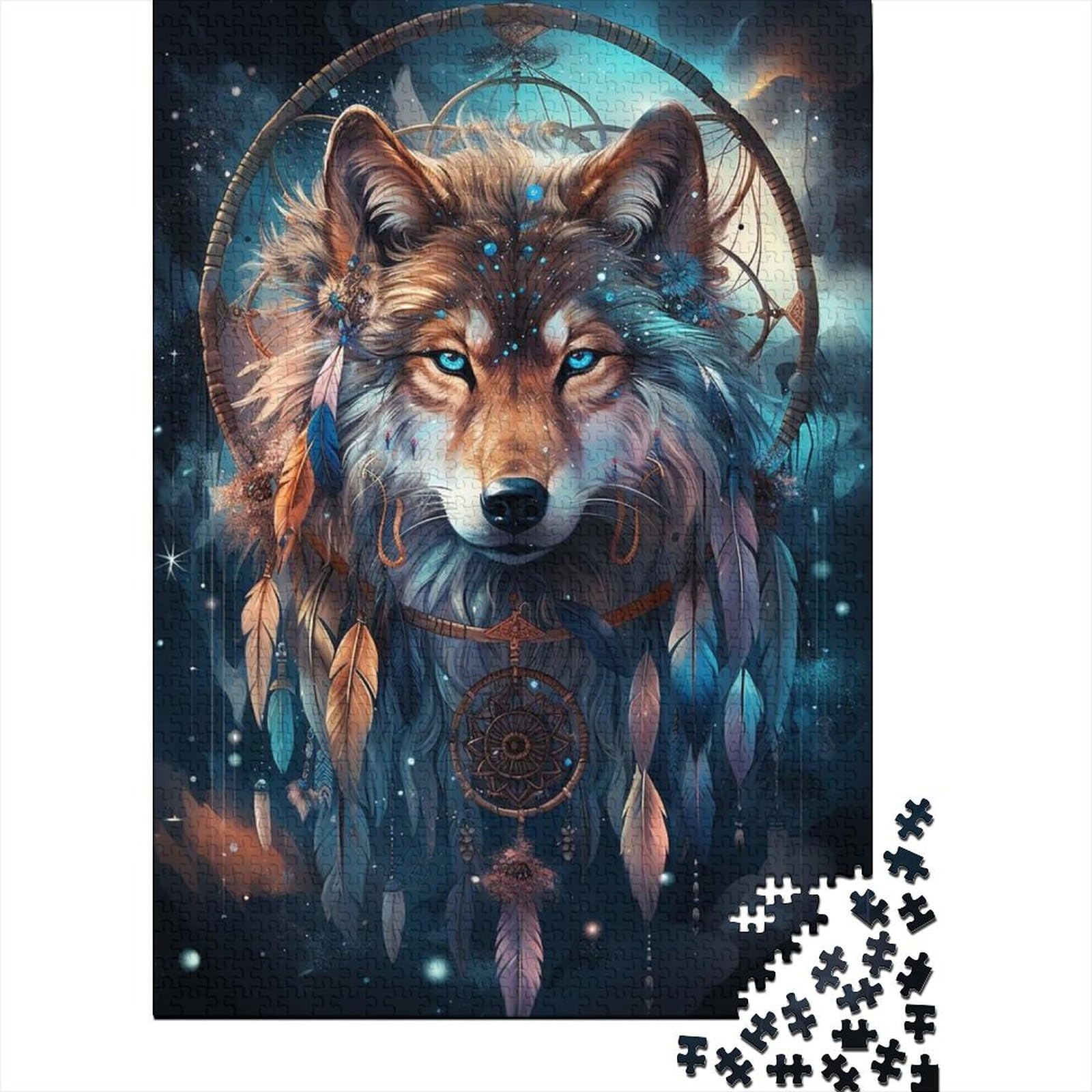 1000-teiliges Puzzle für Erwachsene Teenager, Fantasy Strange Wolf, Holzpuzzle, Puzzles für Erwachsene und Teenager, nachhaltiges Puzzle für Erwachsene (29,53 x 19,69 Zoll)