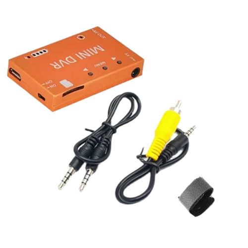 Yeihhtuk Mini-FPV-DVR-Video-Audiorecorder NTSC/PAL Eingebauter 3,7-V-400-MAh- für FPV-RC-Multikopter VR-Brillenmonitor Orange