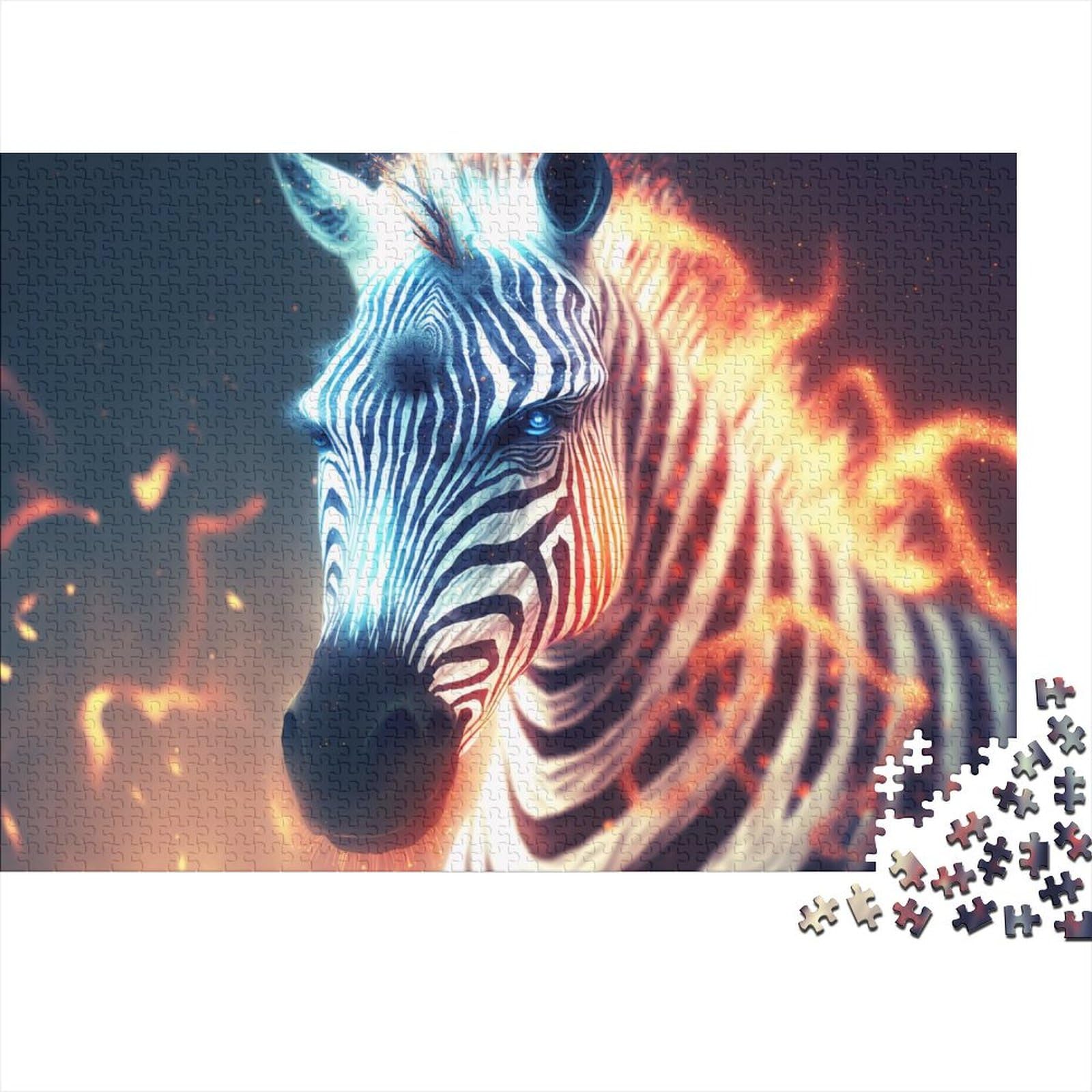 1000 Teile für Erwachsene, schwierige Puzzles, Tier-Zebra, Holzpuzzles, Puzzles für Erwachsene, Teenager, Geschenke für Freunde und Familie (Größe 75x50cm)