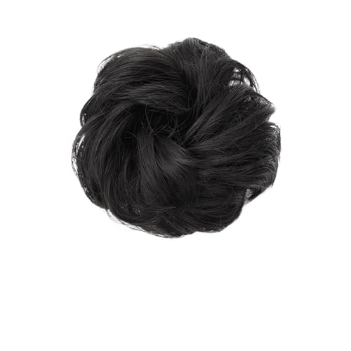 Haarteile Haarknoten Synthetischer Chignon mit Gummiband, braun, blond, glattes Haar, lockiges Chignon-Haarteil, Dutt, Kordelzug for Frauen Brötchen Haare(NC/4HL)