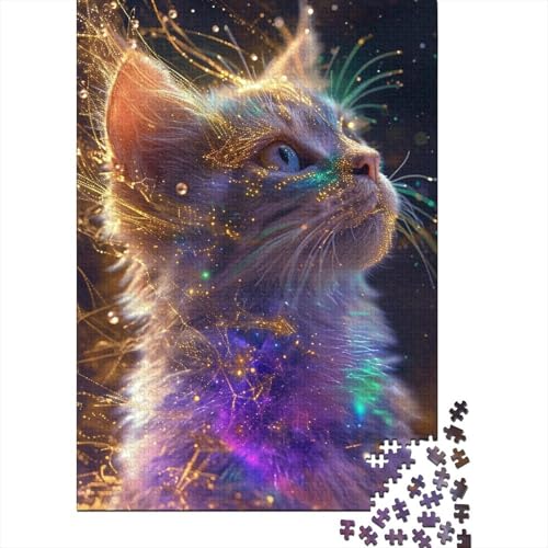 Art Cat Puzzles für Erwachsene Puzzles 1000 Teile Puzzles für Erwachsene Teenager ganze Familie und die 29,53x19,69 Zoll