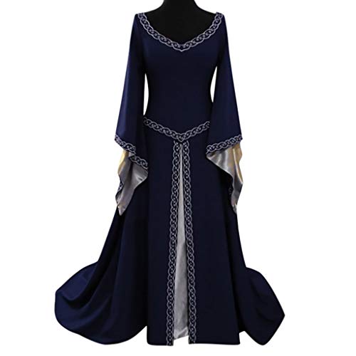 Halloween Kostüm Damen Abendkleid Bound Waist Elegantes Partykleid Gewand Mittelalterliches Kapuzenkleid Gothic Kleid Cosplay für Halloween Karneval Renaissance Gotisch Maxikleid Karneval Hallowe