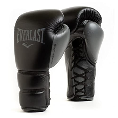 Everlast Unisex - Erwachsene Boxhandschuhe Powerlock 2 Pro Lace Trainingshandschuh, Schwarz, 16oz