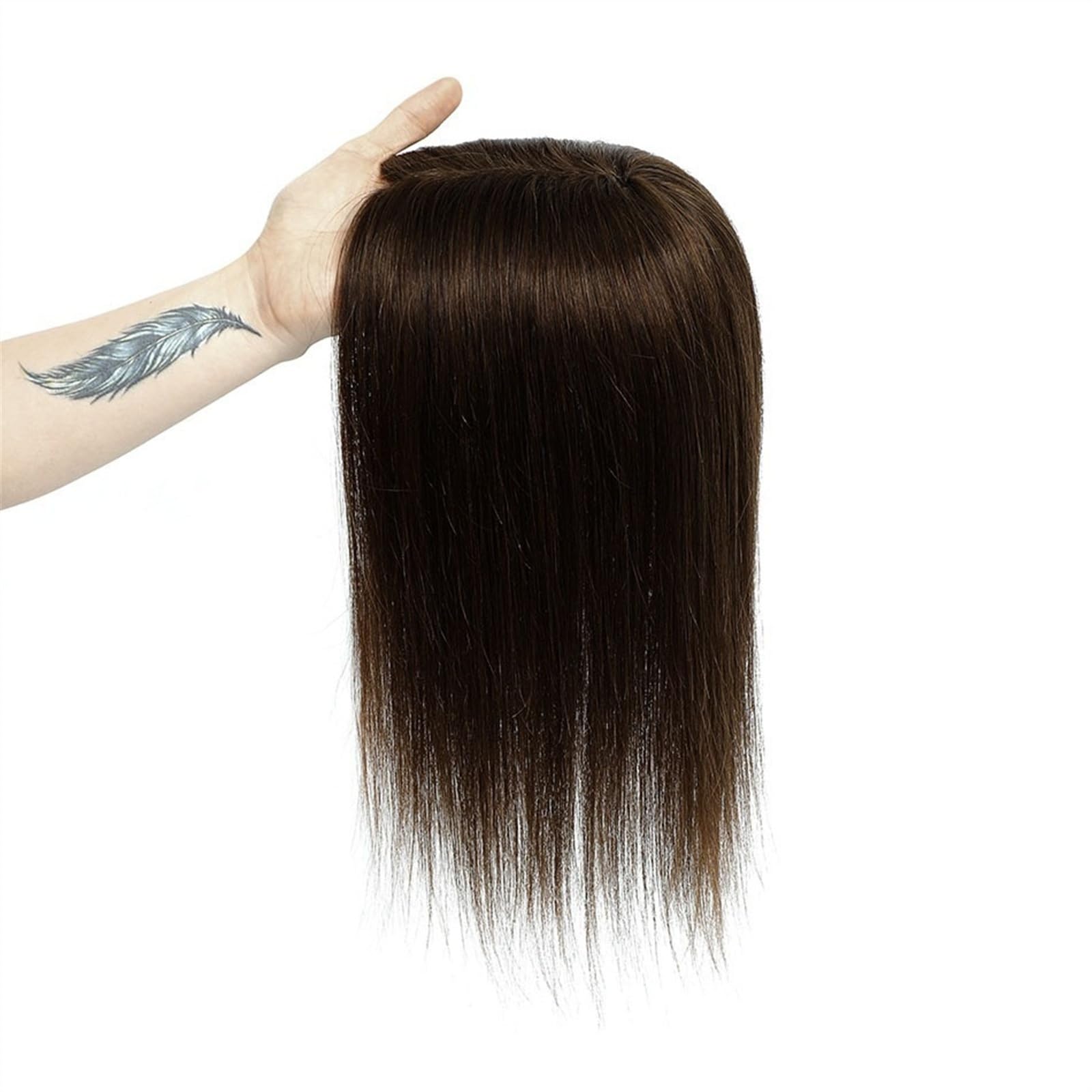 Haartopper für Frauen Haar-Topper for Frauen, Echthaar, Spitzen-Basis-Topper, 25,4–45,7 cm, brasilianisches Haar, glatte Haarteile, Clip-in-One-Piece-Haarverlängerungen for dünner werdendes Haar Haart