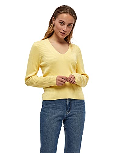 Peppercorn Damen Tana Rib 22 Ripp Pullover, 6040 Pale Yellow, XL EU