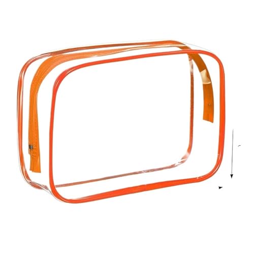 Transparenter Kulturbeutel 3er-Pack transparente Kultur- und Kosmetiktasche for Reisen, transparent, Make-up-Kosmetiktasche for Damen und Herren, Reisen, Geschäftsreise, Zuhause(Color:Orange(3pcs))