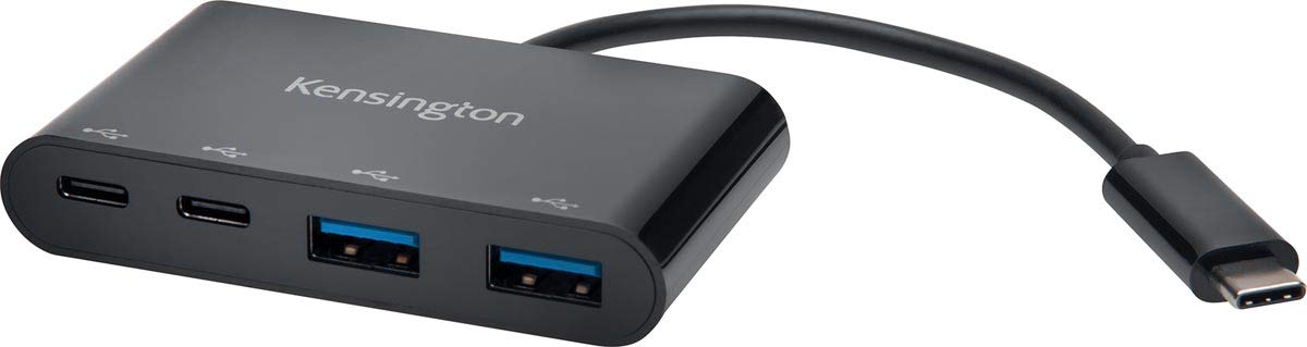 Kensington USB-C 4-Anschluss Hub, Übertragungsgeschwindigkeit bis zu 5 Gbit/s, Plug and Play Installation, K39124EU