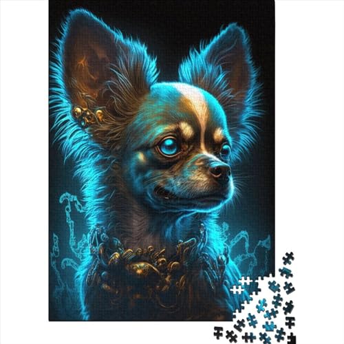 Puzzle für Erwachsene, 1000 Teile, Chihuahua-Hund, Holzpuzzle, Puzzle für Erwachsene, Teenager, Familienspiele, Weihnachtsgeburtstagsgeschenke, 75 x 50 cm