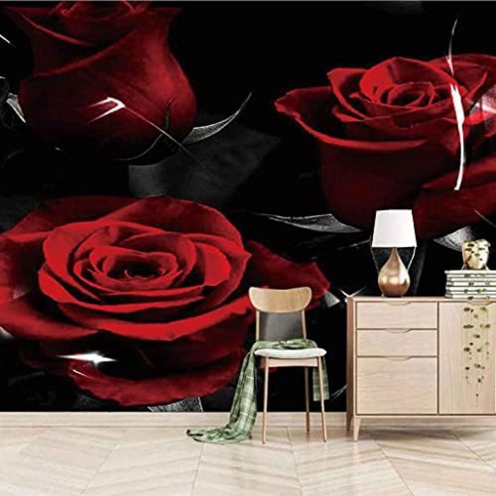 Rote Rose 3D Tapeten Wanddekoration Fototapete Sofas Wohnzimmer Wandbild Schlafzimmer-200cm×140cm