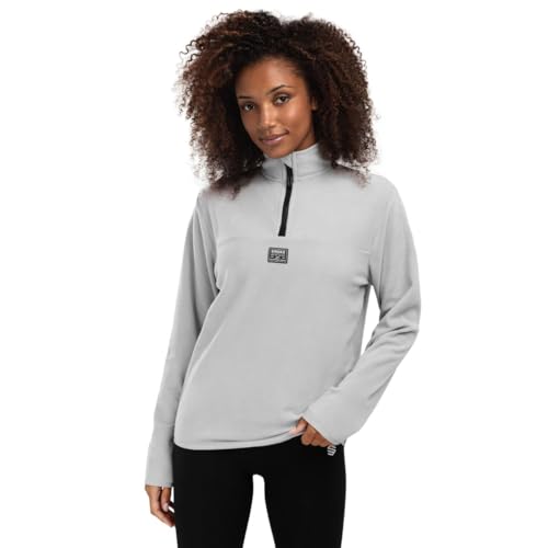 SIROKO - Fleece Half Zip für Damen Limestone-W - L - Perlgrau