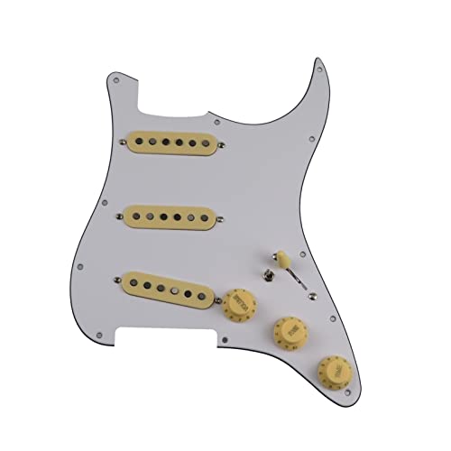 Geladenes Gitarren-Pickguard Goldener Spiegel Geladene Pickguard-Pickups Gitarre Alnico 5 Pickups SSS. Single Coils Pickups/Gelbe Pickupabdeckungen Set (Color : 9)