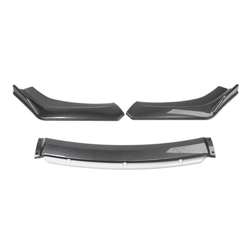 Splitter 4 STÜCKE Universal Auto Frontstoßstange Lip Body Kit Spoiler Splitter Diffusor Weiß Carbon Fiber Splitter ABS Kunststoff Autozubehör Frontlippe(Carbon and White)