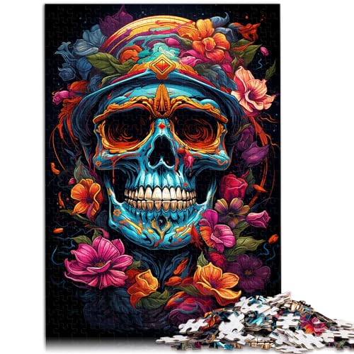 Puzzle für farbenfrohen psychedelischen Fantasy-Totenkopf, 1000 Teile, Premium-Puzzle, Holzpuzzle, Weihnachtswunschliste mit Weihnachtsmann, 1000 Teile (50 x 75 cm)