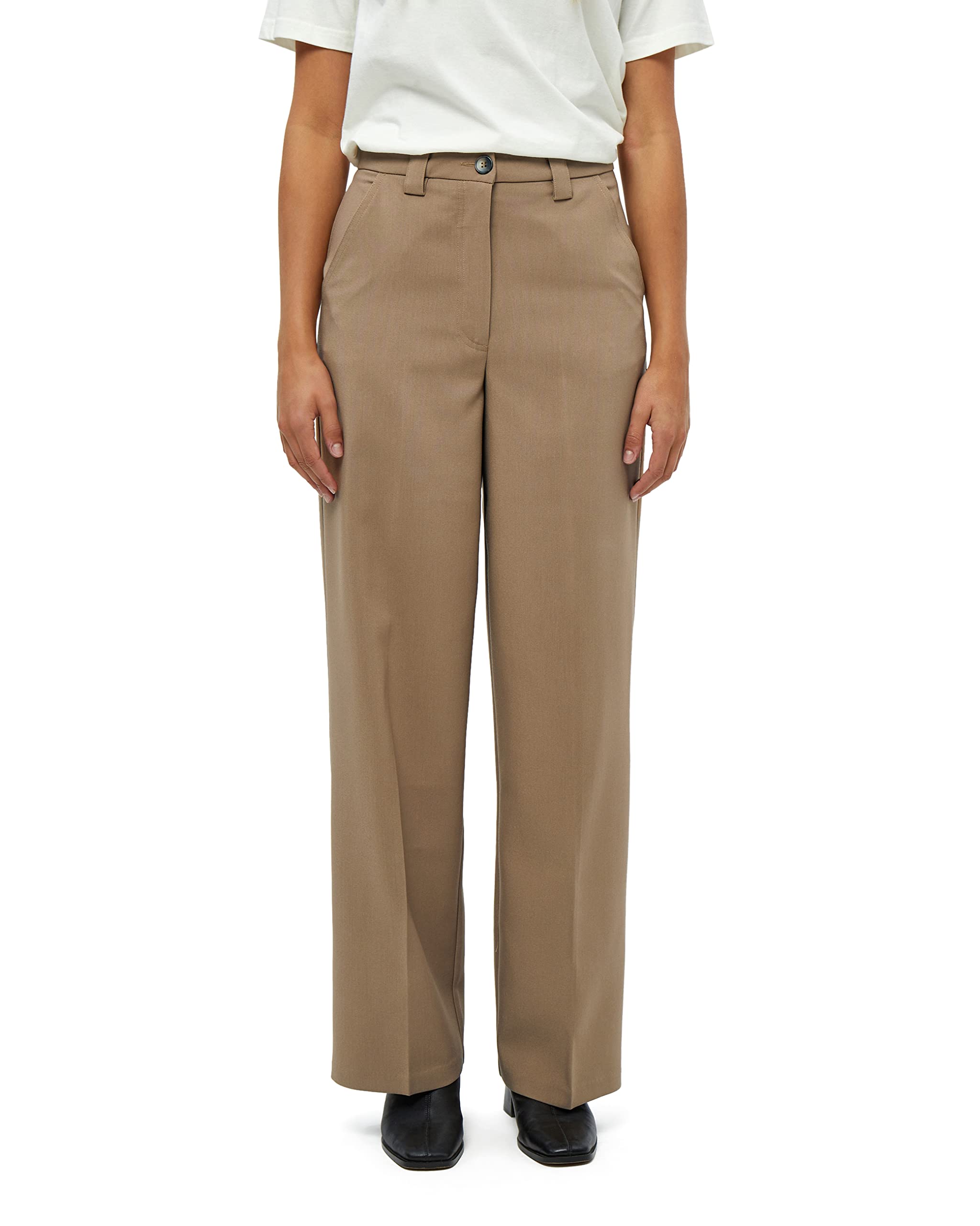 Peppercorn Damen Ginette High Waisted Breit Bein Braun | Herbst Größe 36 Hose, 5600 Tobacco Brown