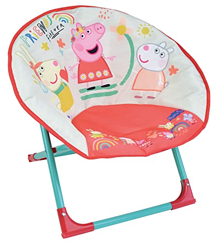 Fun House Peppa Pig Klappbarer Mondsitz für Kinder, H.47 x L.54 x T.42 cm, Polyester, rot