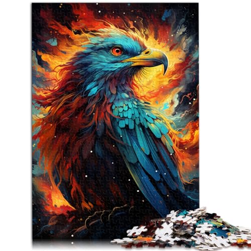 Puzzle für farbenfrohen psychedelischen Regenbogenvogel, 1000-teiliges Puzzle für Erwachsene, Holzpuzzle, Spaß für die ganze Familie, Puzzle 1000 Teile (50 x 75 cm)